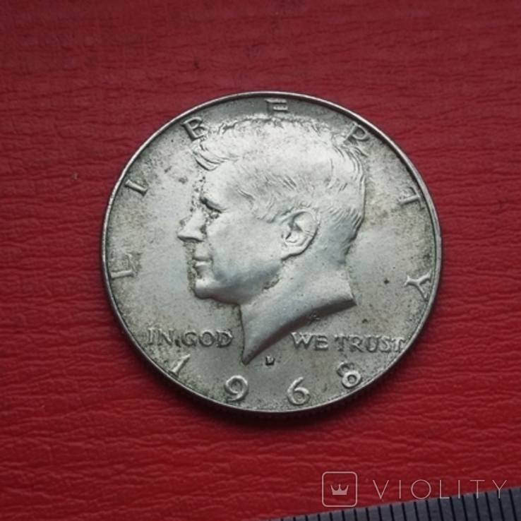 Пів доллара 1968 р. срібло, фото №3