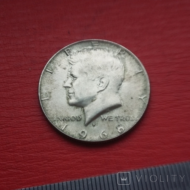 Пів доллара 1968 р. срібло, фото №4