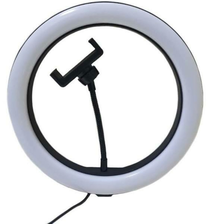 Кольцевая LED лампа 26 см селфи кольцо для блогера, фото №3