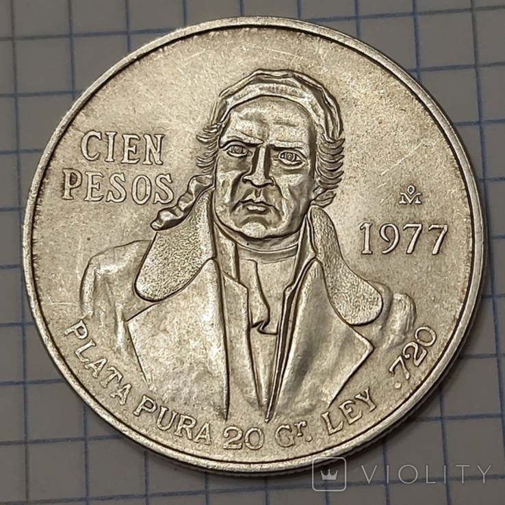 100 песо 1977 Мексика, photo number 2