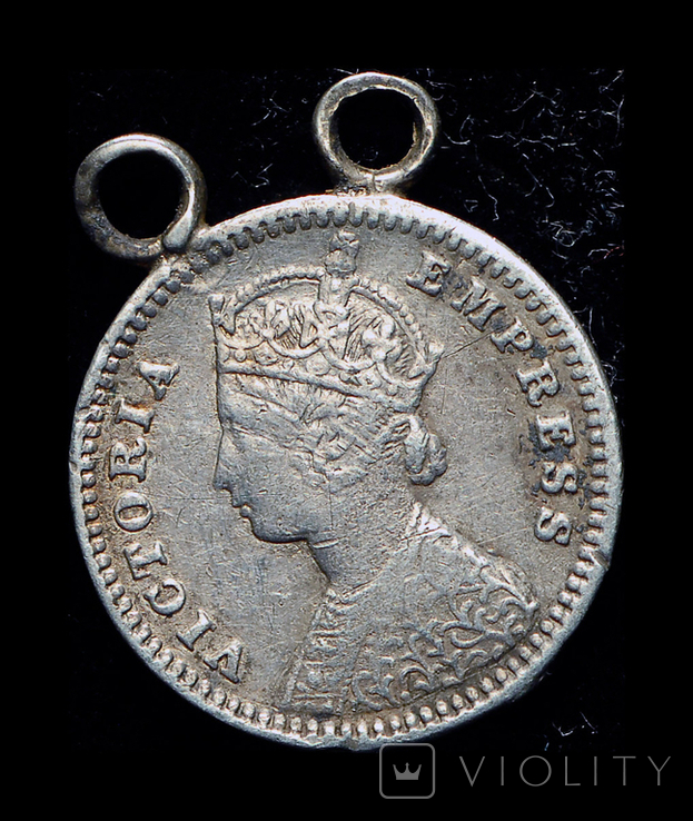 Британская Индия 2 анны 1890 серебро