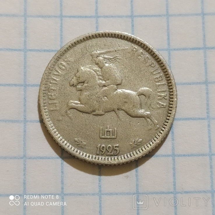 Серебряная монета 1 литас