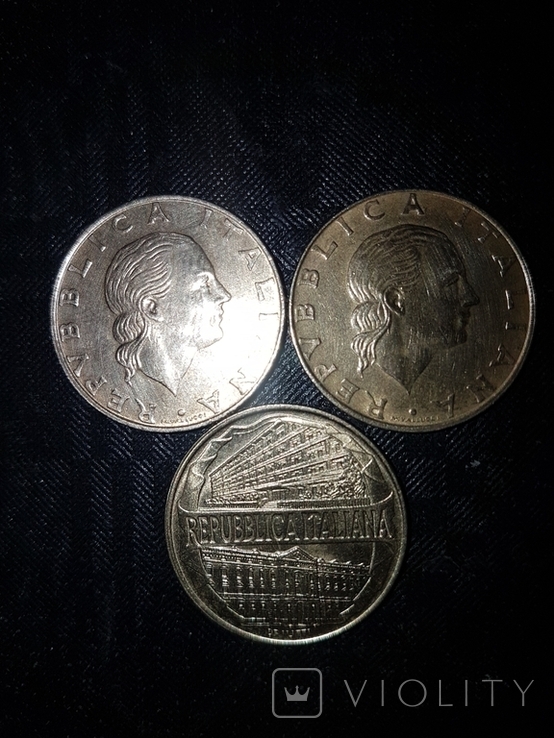 Лот монет Италии:200 лир 1994 г.(2 шт.),1996 г.(1шт.,юбилейная)., фото №10