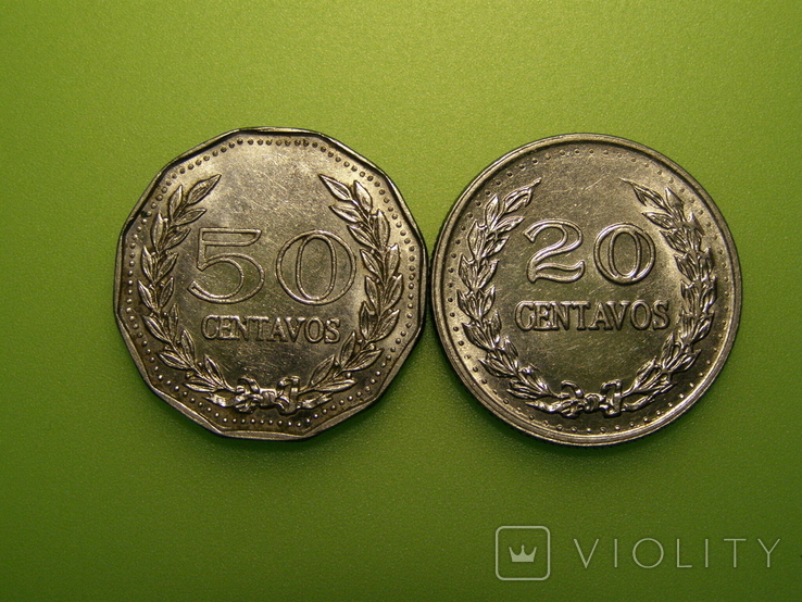 Колумбия 20 50 сентавос 1971, 1972