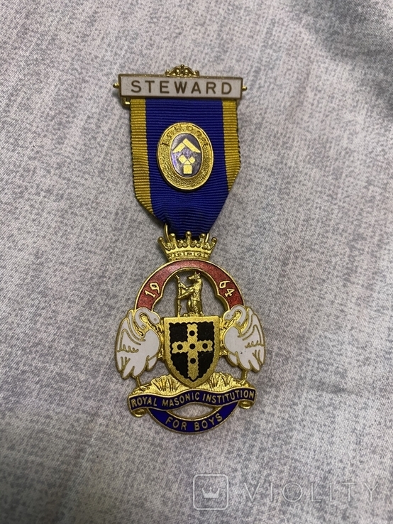Масонский знак STEWARD Royal Masonic institution for Boys RMIB 1964