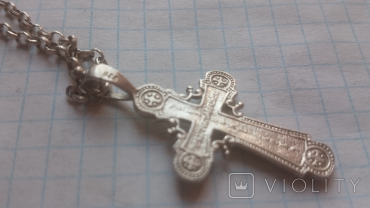Большой серебряный крест с цепочкой вес 9.99 гр, фото №5