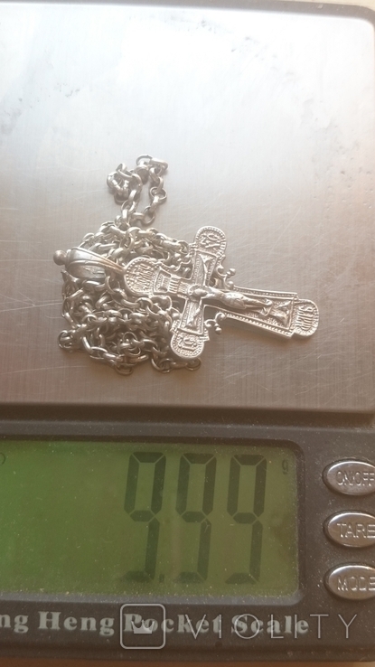 Большой серебряный крест с цепочкой вес 9.99 гр, фото №8