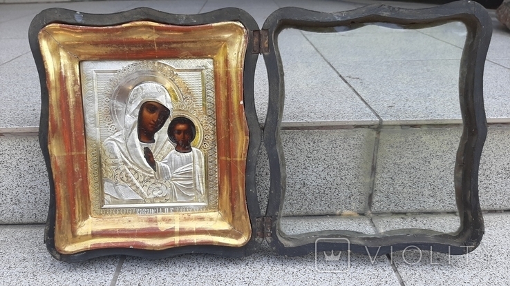 Икона Казанская П.Б. в серебряном окладе, фото №6
