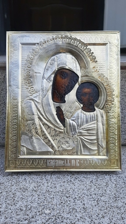Икона Казанская П.Б. в серебряном окладе, фото №7