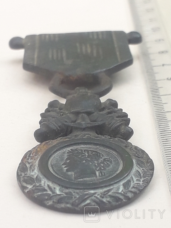 Копия в натуральную величину Военной медали, Франция, бронза или чугун, фото №8