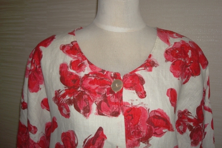 ML Original Льняной красивый женский пиджак цветочный принт Германия, photo number 5