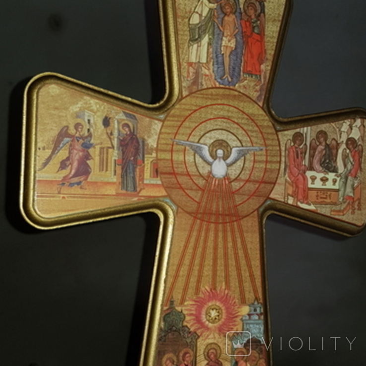 Крест деревянный расписной. 35 см Италия