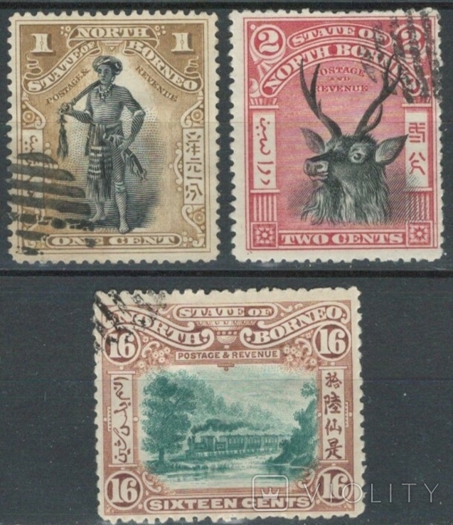 Ас19 Брит. колонии. Северное Борнео 1897-1902 №№ 69-70 и 96