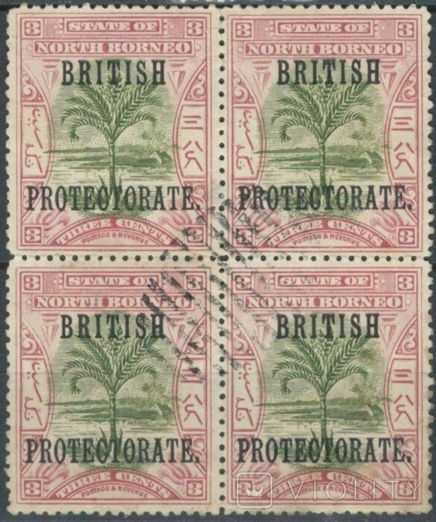 Ас22 Брит. колонии. Северное Борнео 1901 №99 (квартблок)
