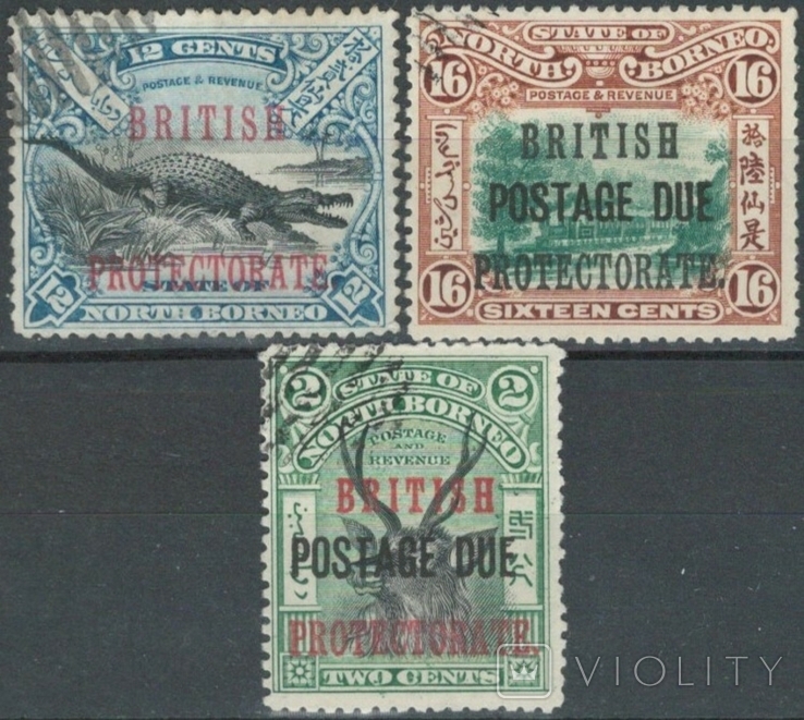 Ас24 Брит. колонии. Северное Борнео 1901-03 №104 и доплатные марки №№ 20 и 28
