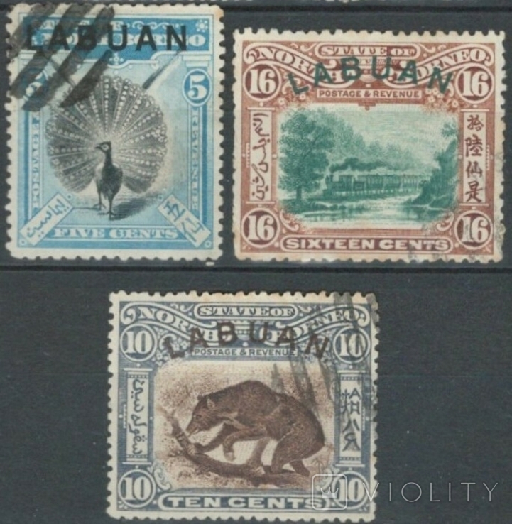 Ат18 Брит. колонии. Лабуан 1900-1902 №№95-97