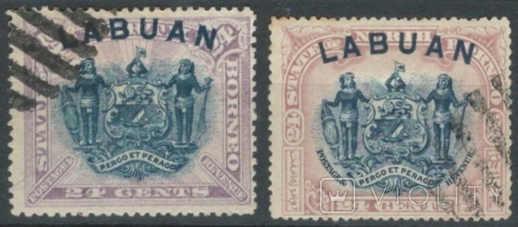 Ат22 Брит. колонии. Лабуан 1894-97 №№ 55 и 80