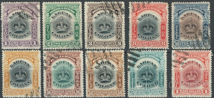 Ат26 Брит. колонии. Лабуан 1902 (серия без 2 марок, с концовкой)