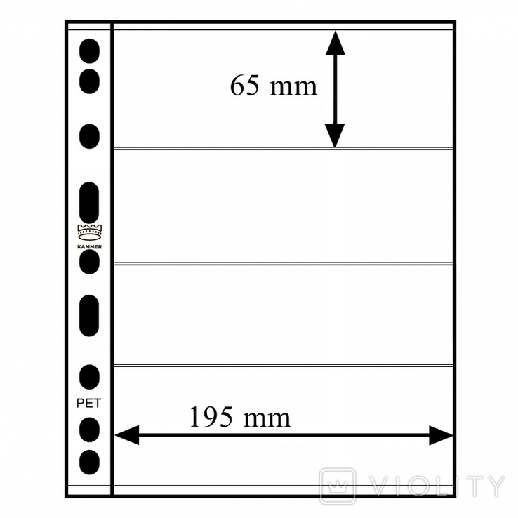 Лист на 4 ячейки "Kammer Standart", упаковка 10 штук 3560