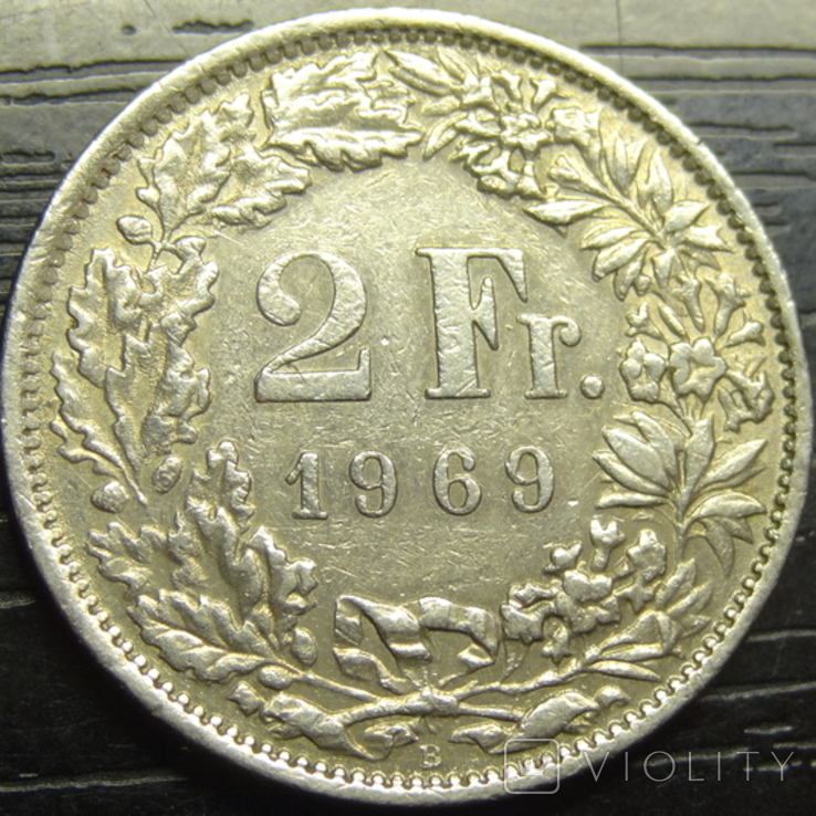 2 франка 1969 Швейцарія, фото №3
