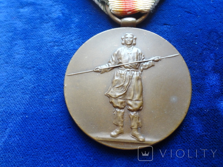 Япония межсоюзническая медаль Победа в Первой Мировой войне 1914-1918 Victory Medal 1920, фото №2