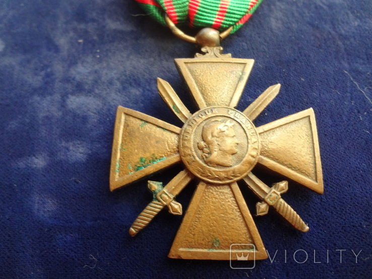 ФРАНЦИЯ Военный крест 19141918 со звездой FRANCE, фото №2