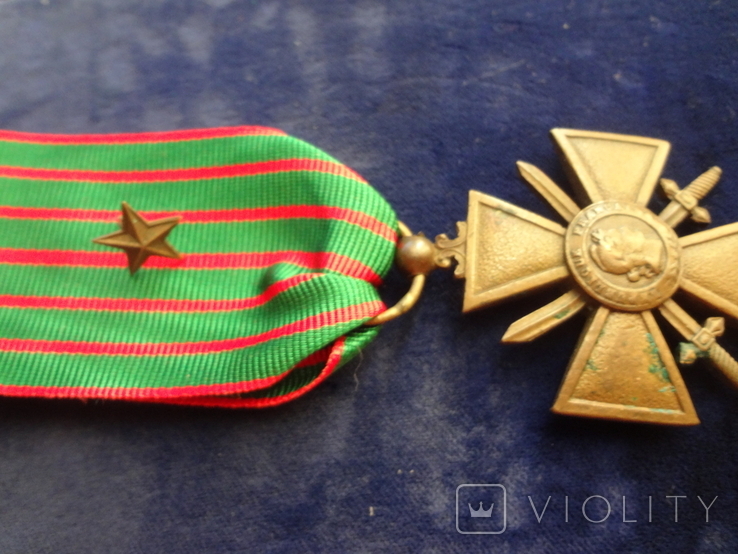 ФРАНЦИЯ Военный крест 19141918 со звездой FRANCE, фото №3