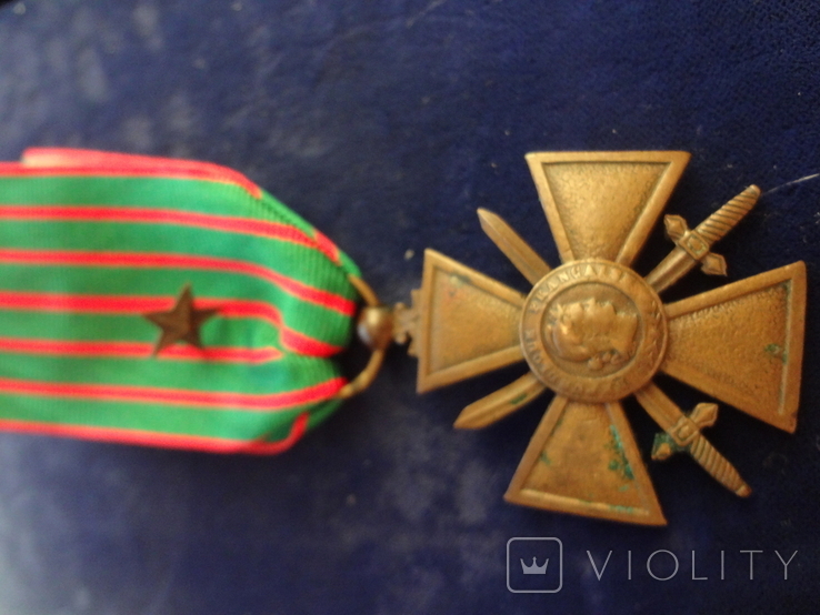 ФРАНЦИЯ Военный крест 19141918 со звездой FRANCE, фото №5