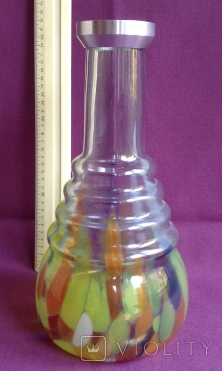 Hookah flask Drops of honey. Glass, metal., photo number 3