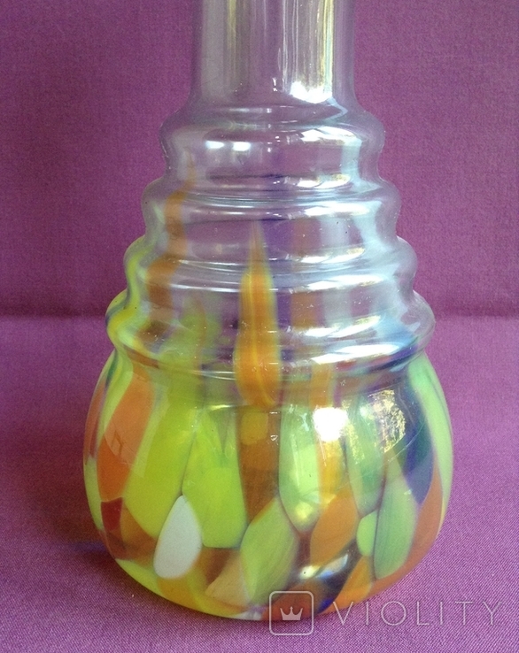Hookah flask Drops of honey. Glass, metal., photo number 5