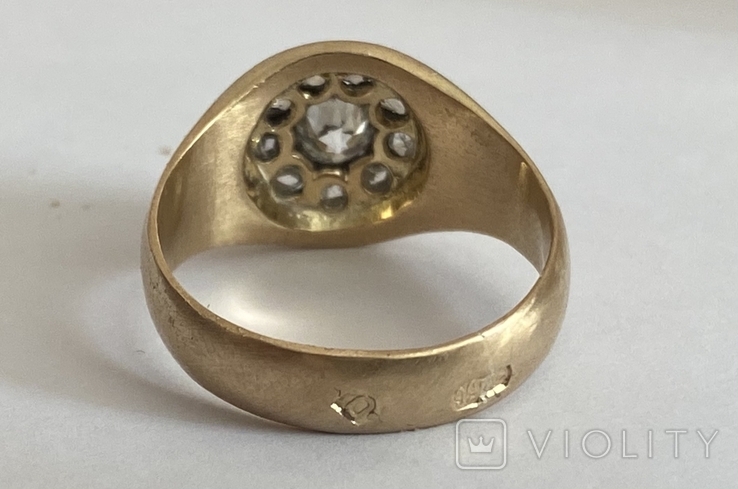 Золотое кольцо с алмазами 56 проба, фото №3
