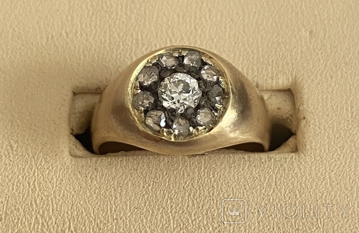 Золотое кольцо с алмазами 56 проба, фото №5