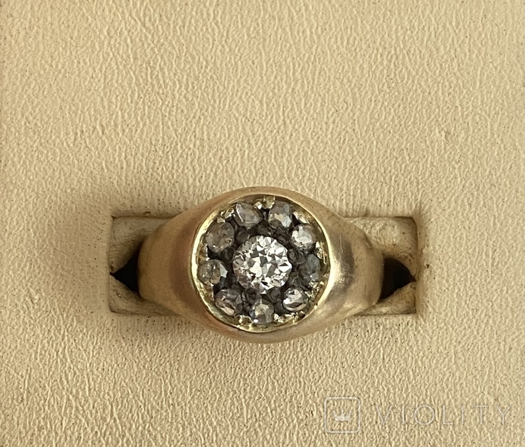 Золотое кольцо с алмазами 56 проба, фото №8