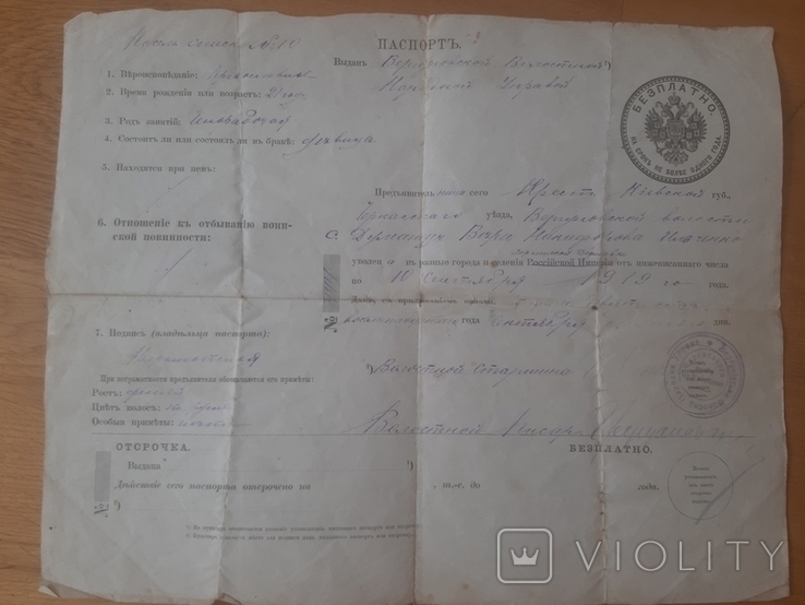 Паспорт Української держави наІмперському бланку, numer zdjęcia 6