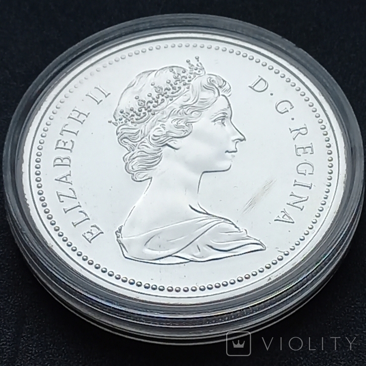 1 доллар, Канада, 1975 год, 100 лет городу Калгари, серебро, photo number 4