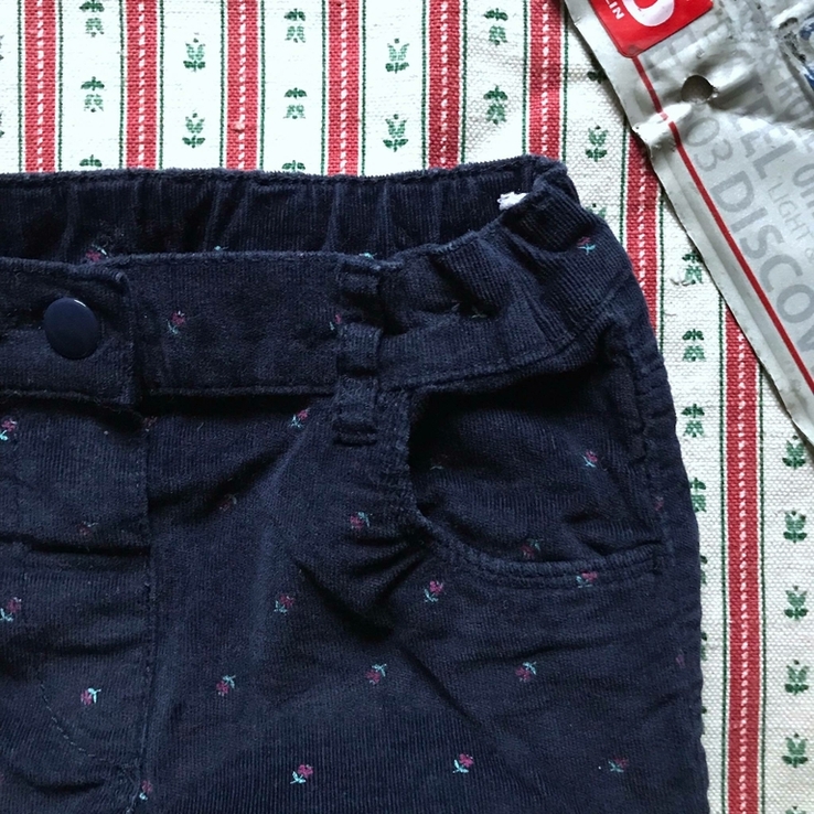 Джинсы штаны вельвет микровельвет в цветы Baby Club размер 86, фото №3