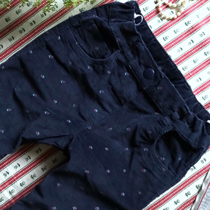 Джинсы штаны вельвет микровельвет в цветы Baby Club размер 86, фото №5