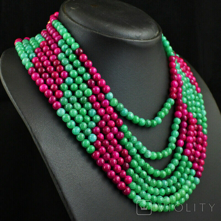 Ожерелье 900 карат из изумрудов и рубинов, фото №3