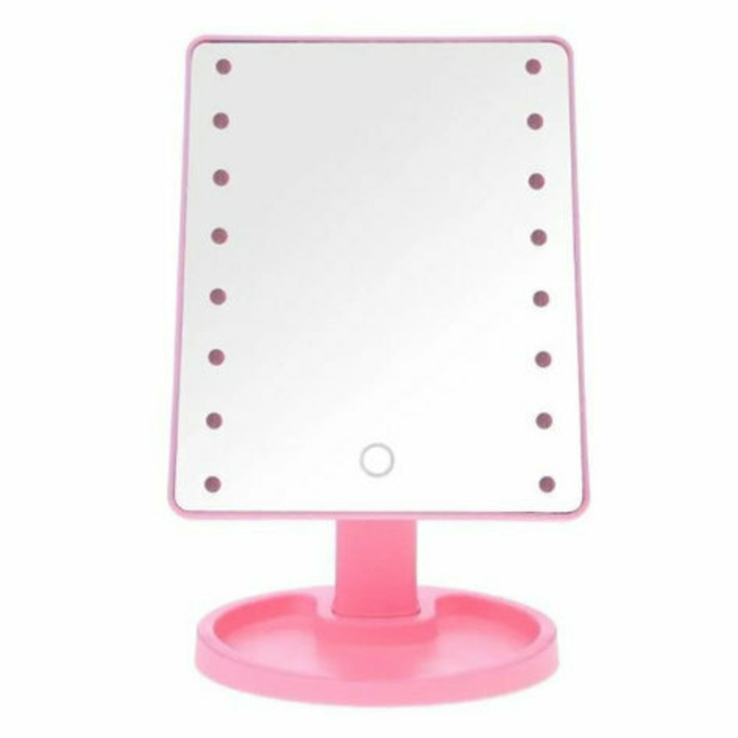 Настольное зеркало для макияжа Mirror c LED подсветкой 16 диодов квадратное, фото №2
