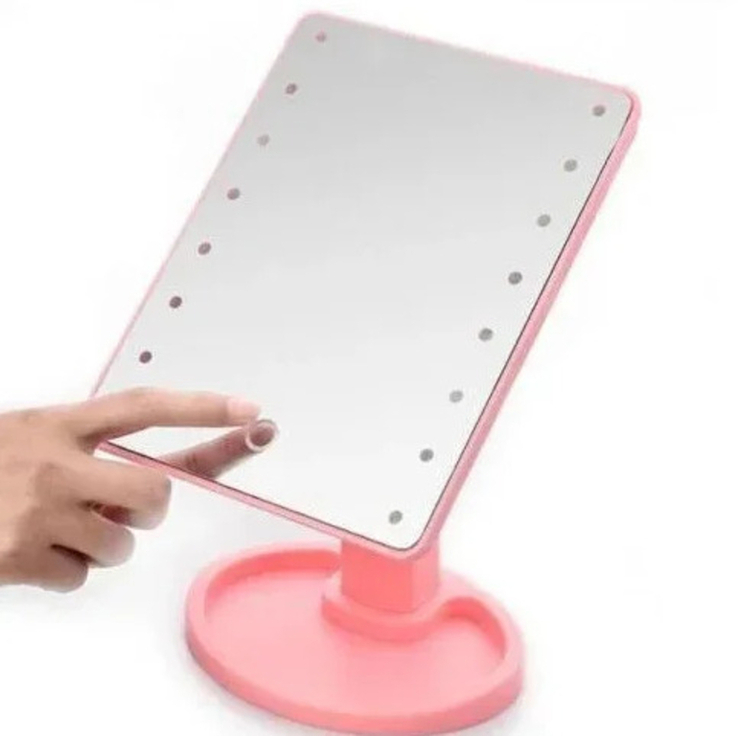 Настольное зеркало для макияжа Mirror c LED подсветкой 16 диодов квадратное, фото №7