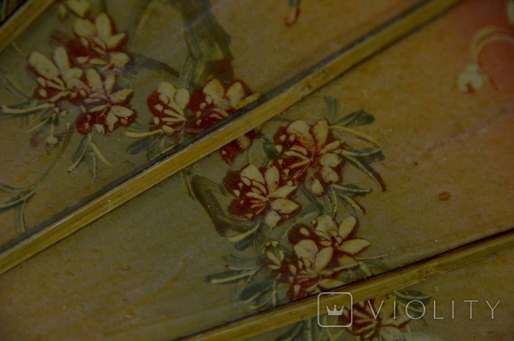 Винтажный Японский зонтик. Ручная роспись. Бамбук папирус, фото №13