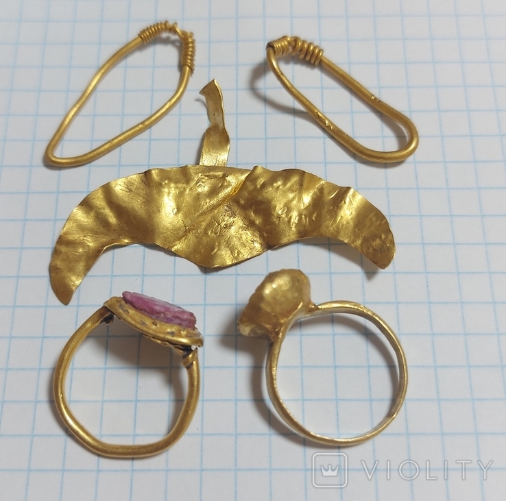 Золотые перстни, колечки и лунничка, вес 19.2 грамм., фото №3
