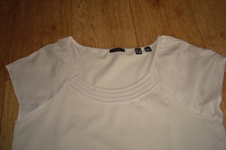 Esprit Вискозная красивая женская футболка бежевая 48, photo number 7