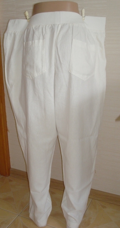 Yours Льняные Батал летние женские стильные брюки белые UK22-24, фото №6