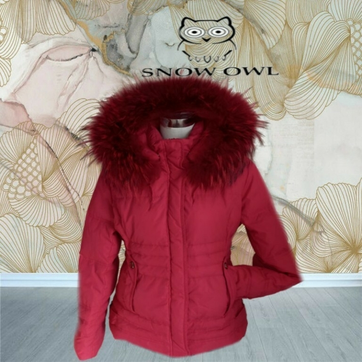 Snow owl Пуховик куртка удлиненная женская капюшон песец красный 48, фото №2