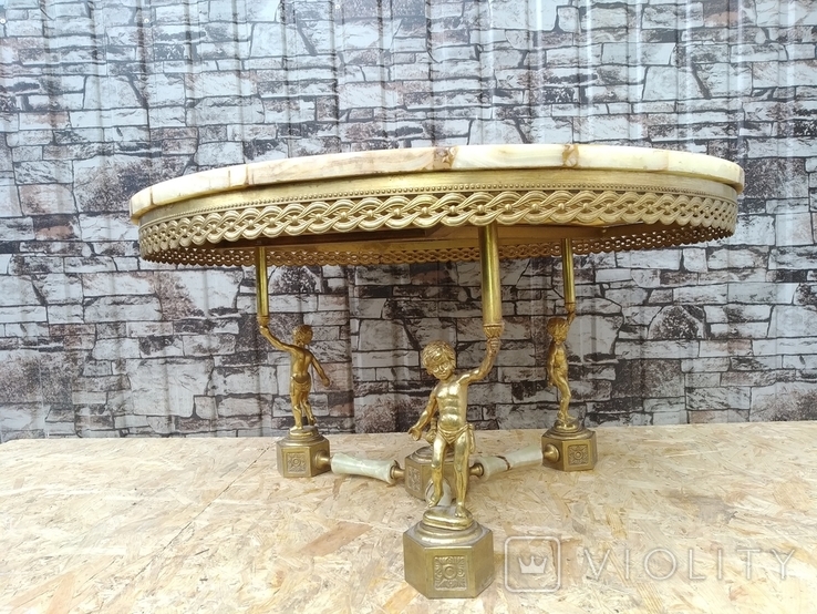 Бронзовий стіл з мармуром арт. 0887, фото №5