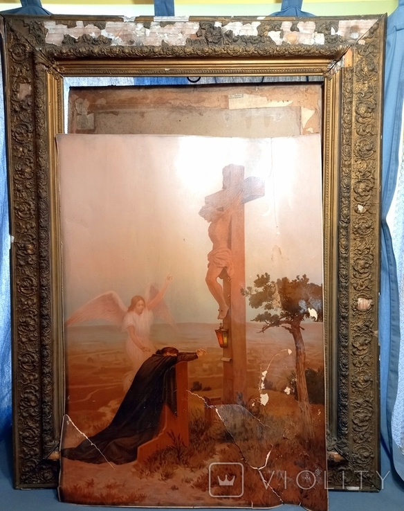  Large Painting in Restoration Signature, photo number 2