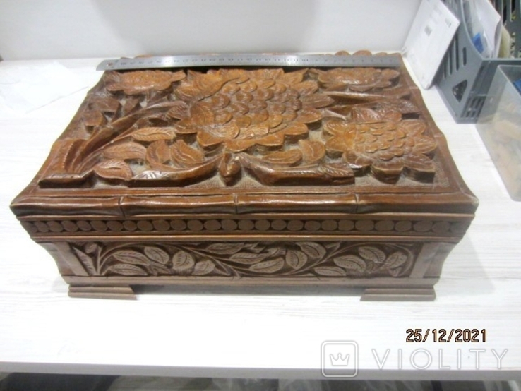 Large jewelry box wood carving abramtsevo, photo number 3