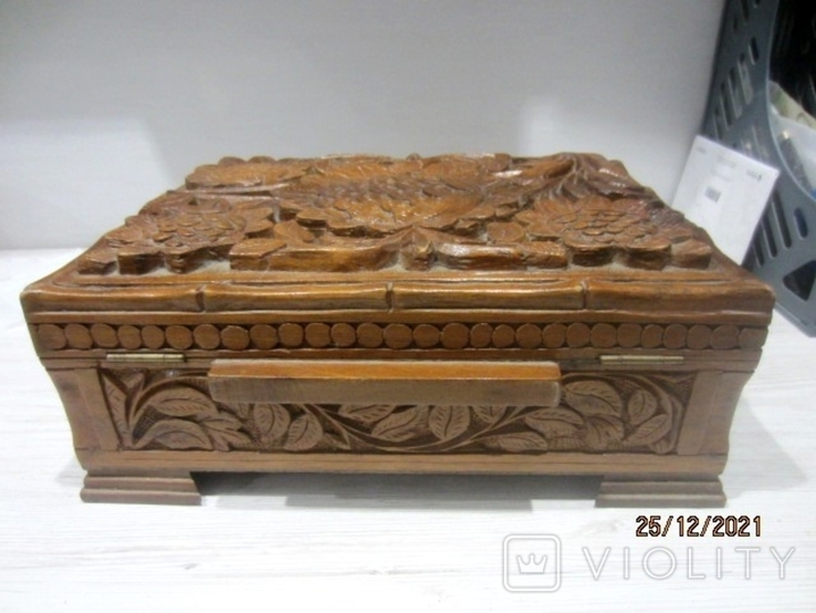 Large jewelry box wood carving abramtsevo, photo number 7