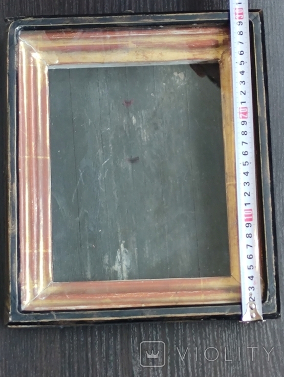 Старинный киот с рамкой под икону 22,8 X 18,3, фото №5